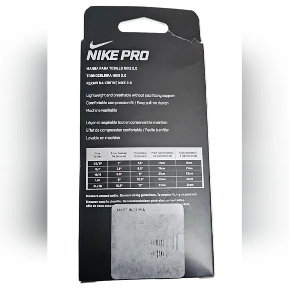 Nike Pro -NEW  XL Ankle Sleeve 2.0 - Black​​ - Picture 8 of 9